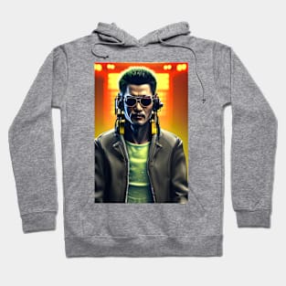 Asian cyberpunk man from a futuristic city Hoodie